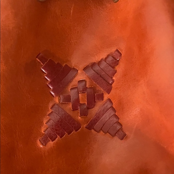 Patricia Nash Red Leather Cinch Bag with Embossed Design - Picture 12 of 12